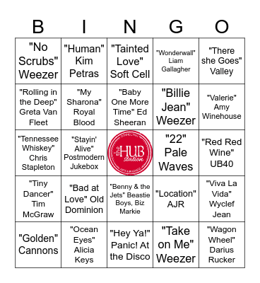 Cover Songs Bingo Card