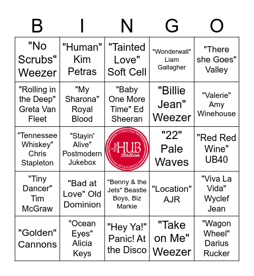 Cover Songs Bingo Card