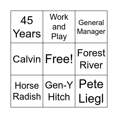 Key Words For Curts Bingo Card