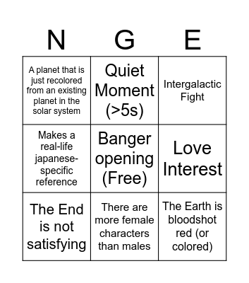 Neon Genesis Bingo Board Bingo Card