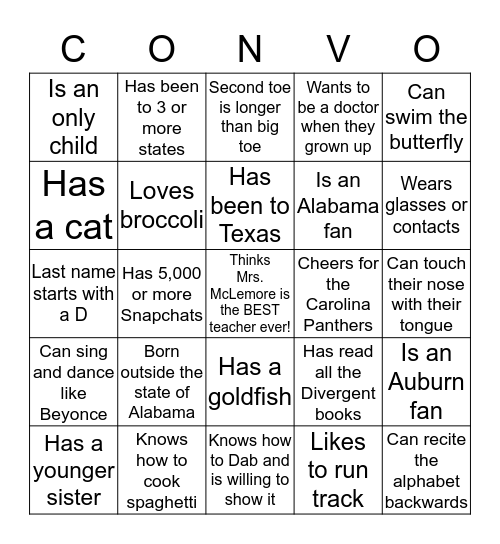 Bingo Card