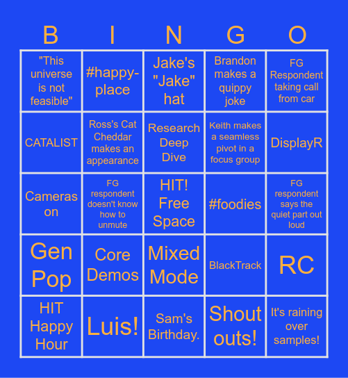 HIT Bingo! Bingo Card