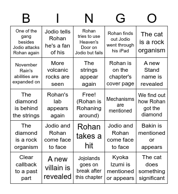 Jojolands Ch. 5 Bingo Card