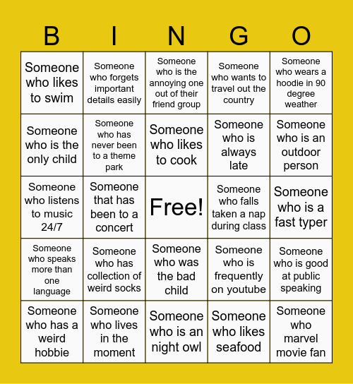 Bridges Bingo Card