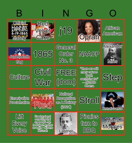 Juneteenth  Bingo Card