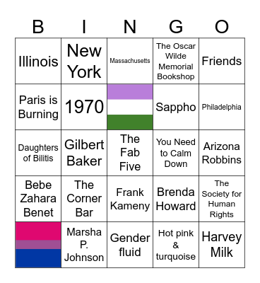 HAPPY PRIDE MONTH! Bingo Card