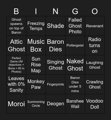 Th3BeardedBaron Bingo Card