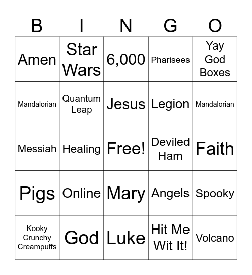 Quantum Leap - Mary and Legion Bingo Card
