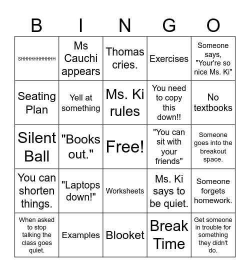 Math Bingo Card