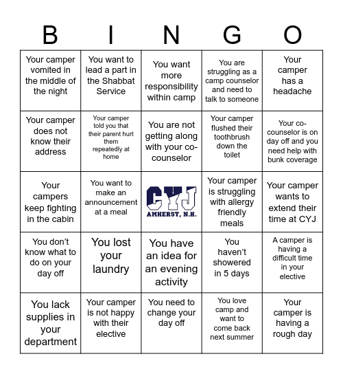 Know Your Resources at CYJ Bingo Card