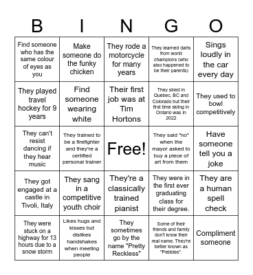 GTA: Fun Facts Bingo Card