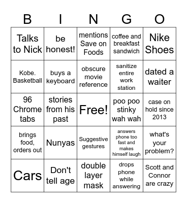 Jason Lumba Bingo Card