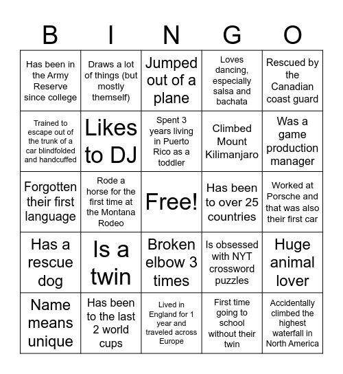 RSG Bingo Card
