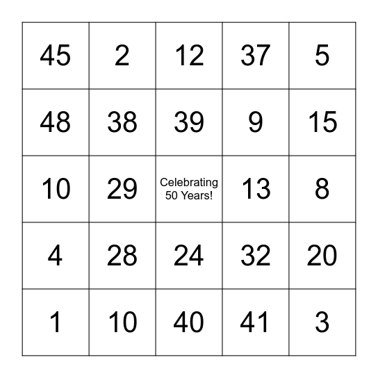 SBS Transit Family Day Bingo Card