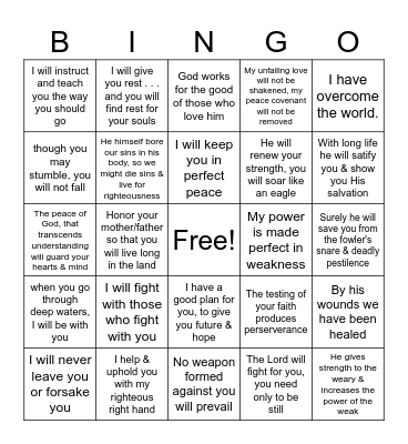 Bible Bingo Card