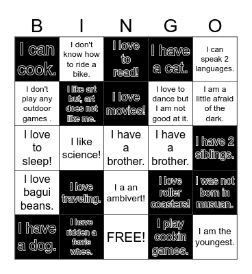 Meet Me Bingo Card