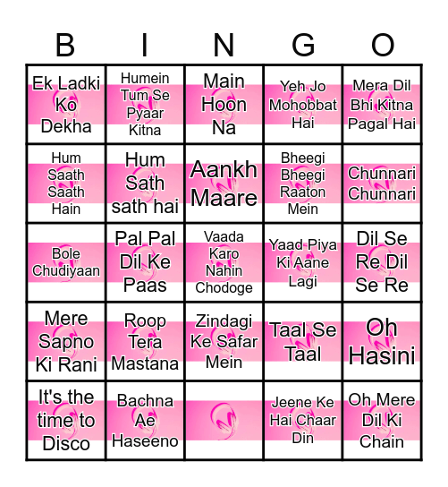 BOLLYWOOD MUSIC Bingo Card