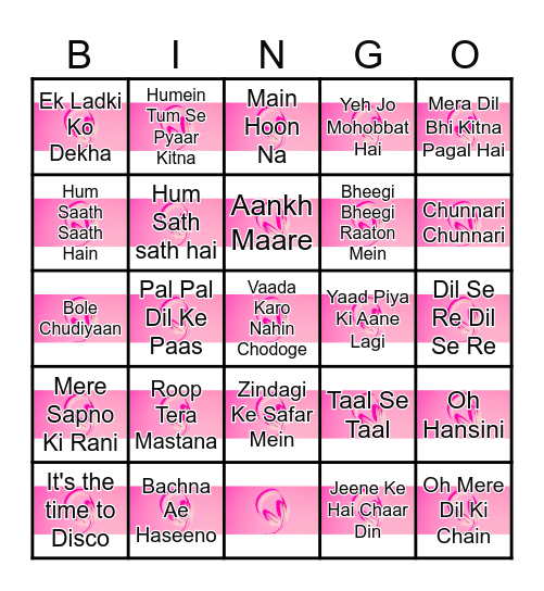 BOLLYWOOD MUSIC Bingo Card