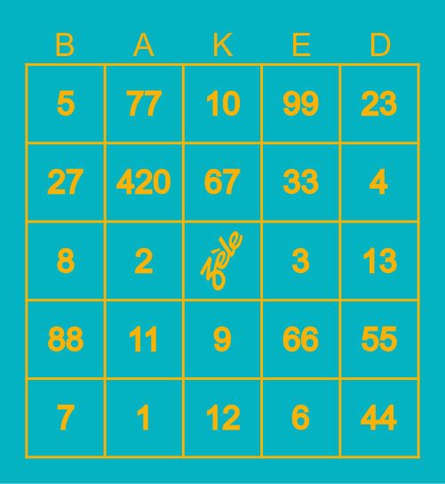 Zèle Round Table Bingo Card