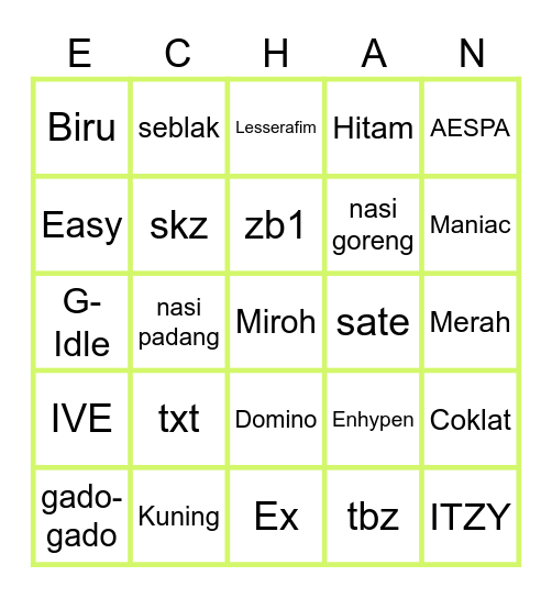 main sama felix Bingo Card