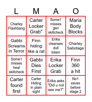 DBD WITH FRIENDS Bingo Card