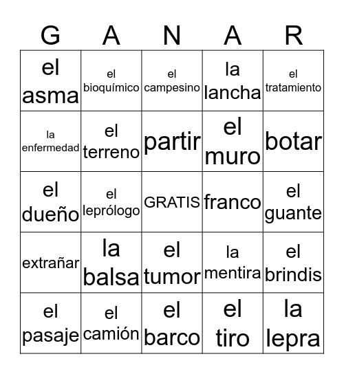 Diarios de Motocicleta Bingo Card