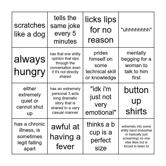 guy bingo Card