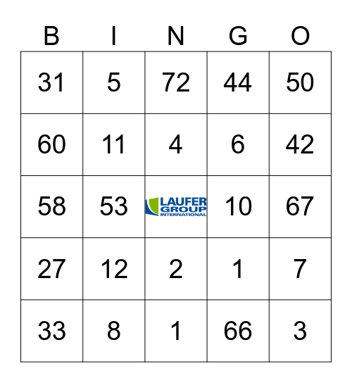 Laufer Day 2023 Bingo Card