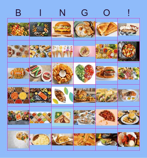FOOD Bingo Card