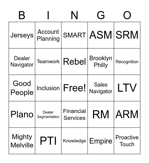 Melvill Bingo! Bingo Card