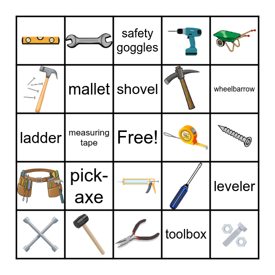 Tool Bingo Card