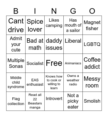 Are you Rogue’s type Bingo Card
