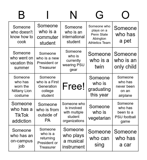 Understanding Your Role: Welcome to Fall 2023! Bingo Card