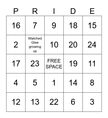 Society Pride Drag Bingo! Bingo Card