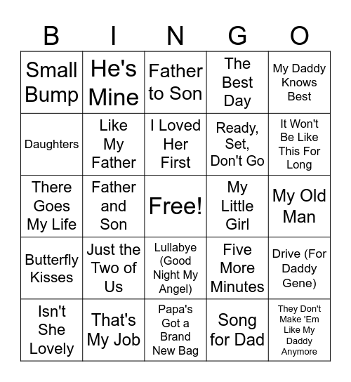 Fathers Day 2023 Bingo Card
