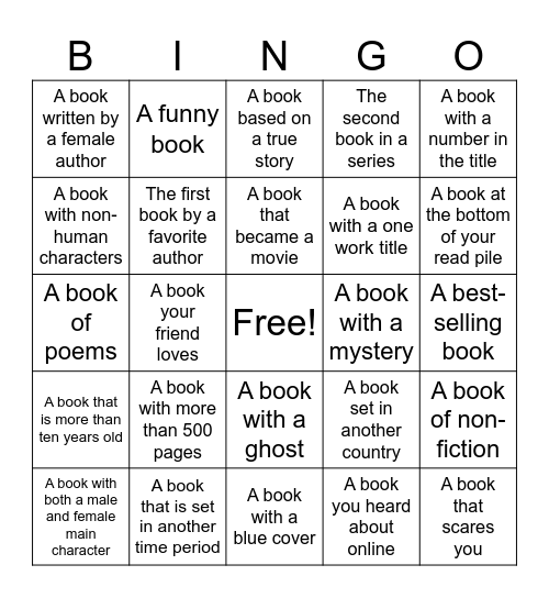 Gem City Friends Book Club Bingo Card