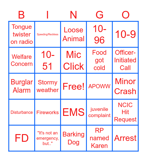 Dispatch 4th of July Bingo Card