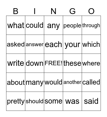 BINGO: Card 2 Bingo Card