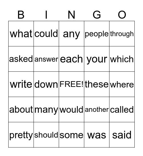 BINGO: Card 2 Bingo Card