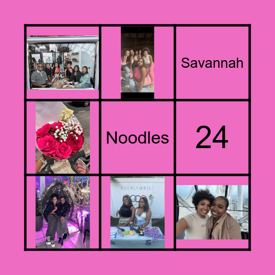 Happy Birthday Savannah Bingo Card