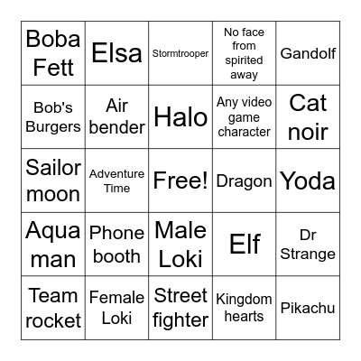Comic Con Bingo! Bingo Card