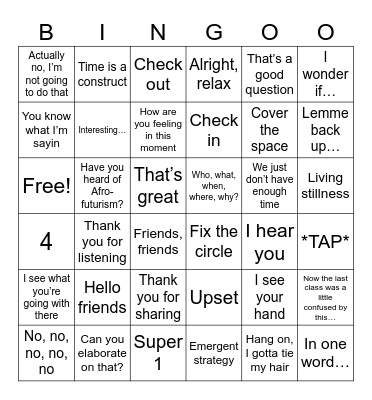 Jon: The Game Bingo Card