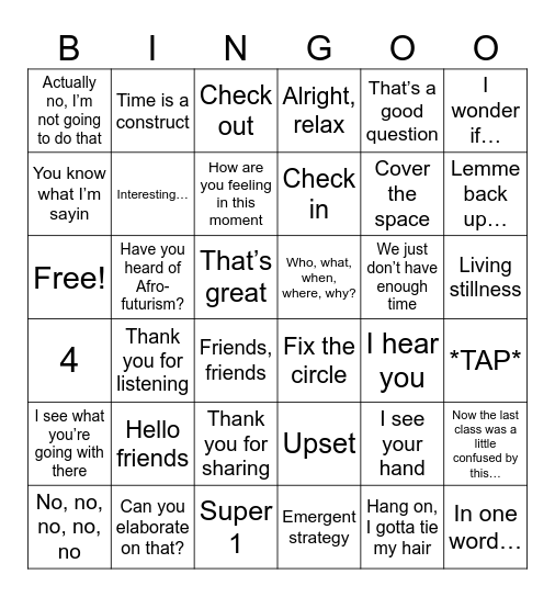 Jon: The Game Bingo Card