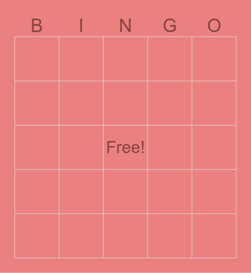 Red Dress Gala Bingo Card