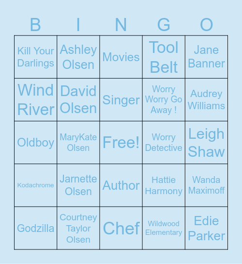 Lizzie Bingo #1 Bingo Card