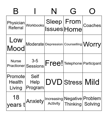 Bounce Back Bingo Card