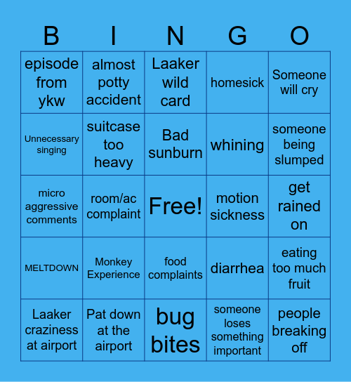 Costa Rica Bingo Card