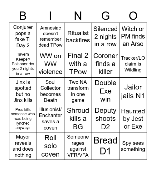 ToS2 Bingo Card