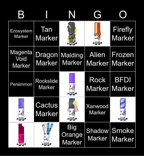 Find the Markers Bingo Card