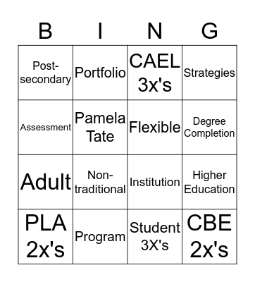 CBE vs PLA Webinar Bingo Card